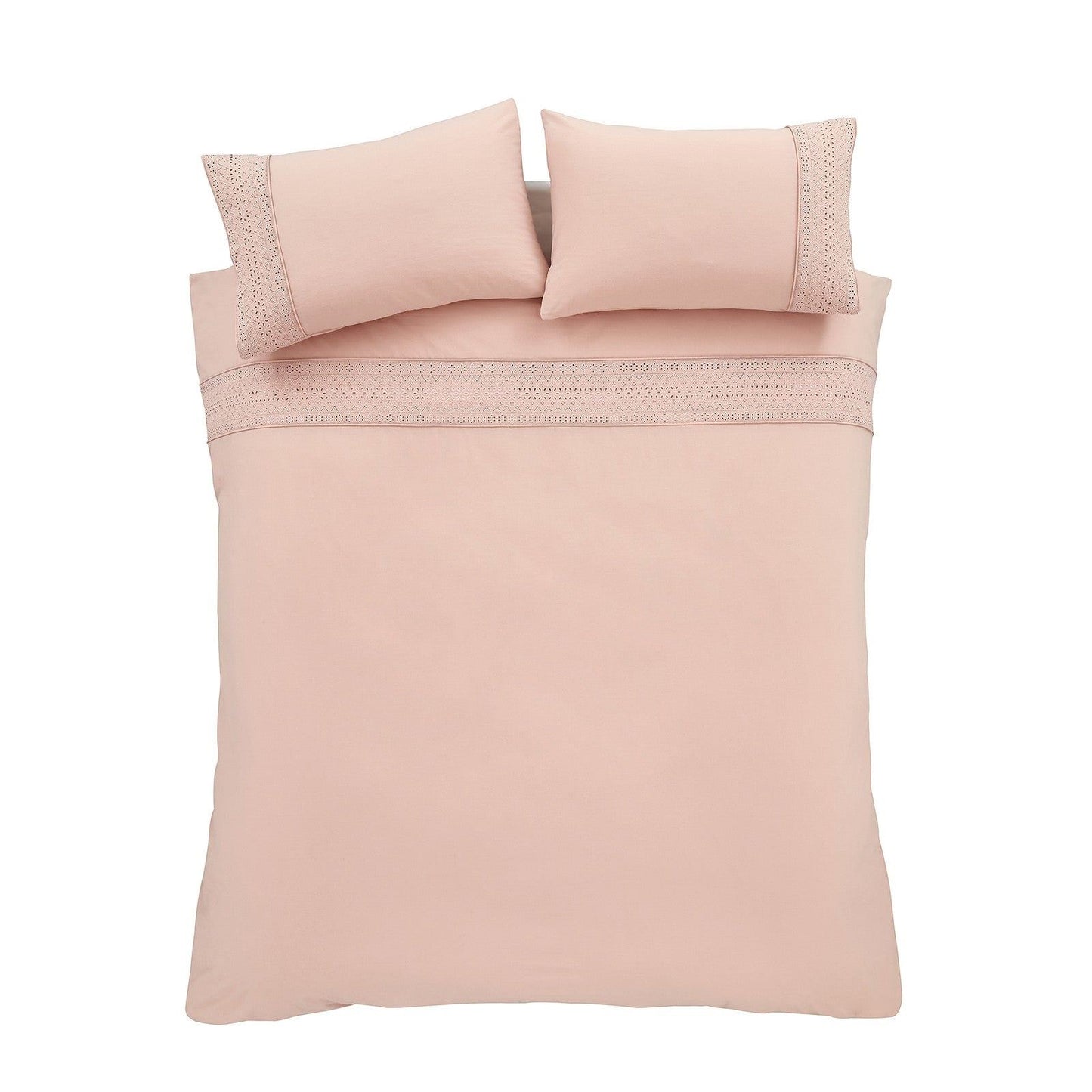 Broderie Anglaise Blush Pink Duvet Cover Set