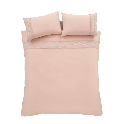 Broderie Anglaise Blush Pink Duvet Cover Set
