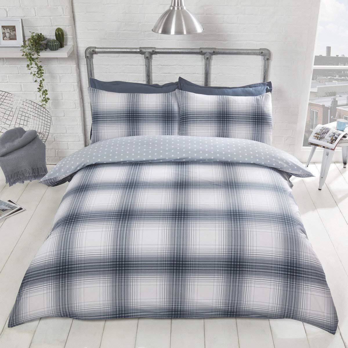 Oakland Check Denim Duvet Set