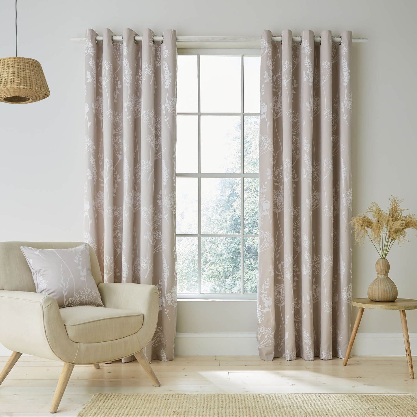 Meadowsweet Natural Eyelet Curtains