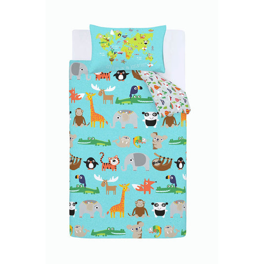 Animal Adventures Blue Kids Duvet Set