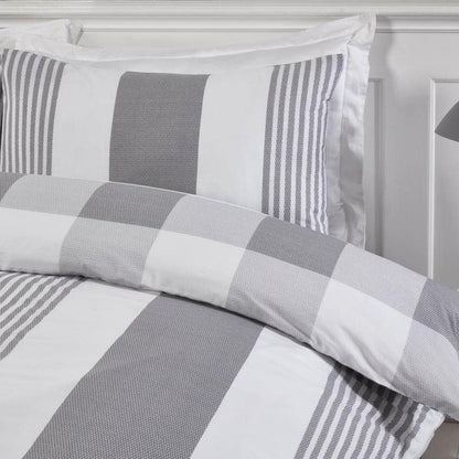 PH Chambray Stripe Grey Duvet Set