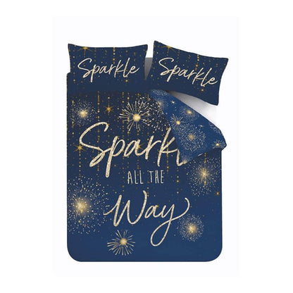 Christmas Sparkle Navy Duvet Cover Set