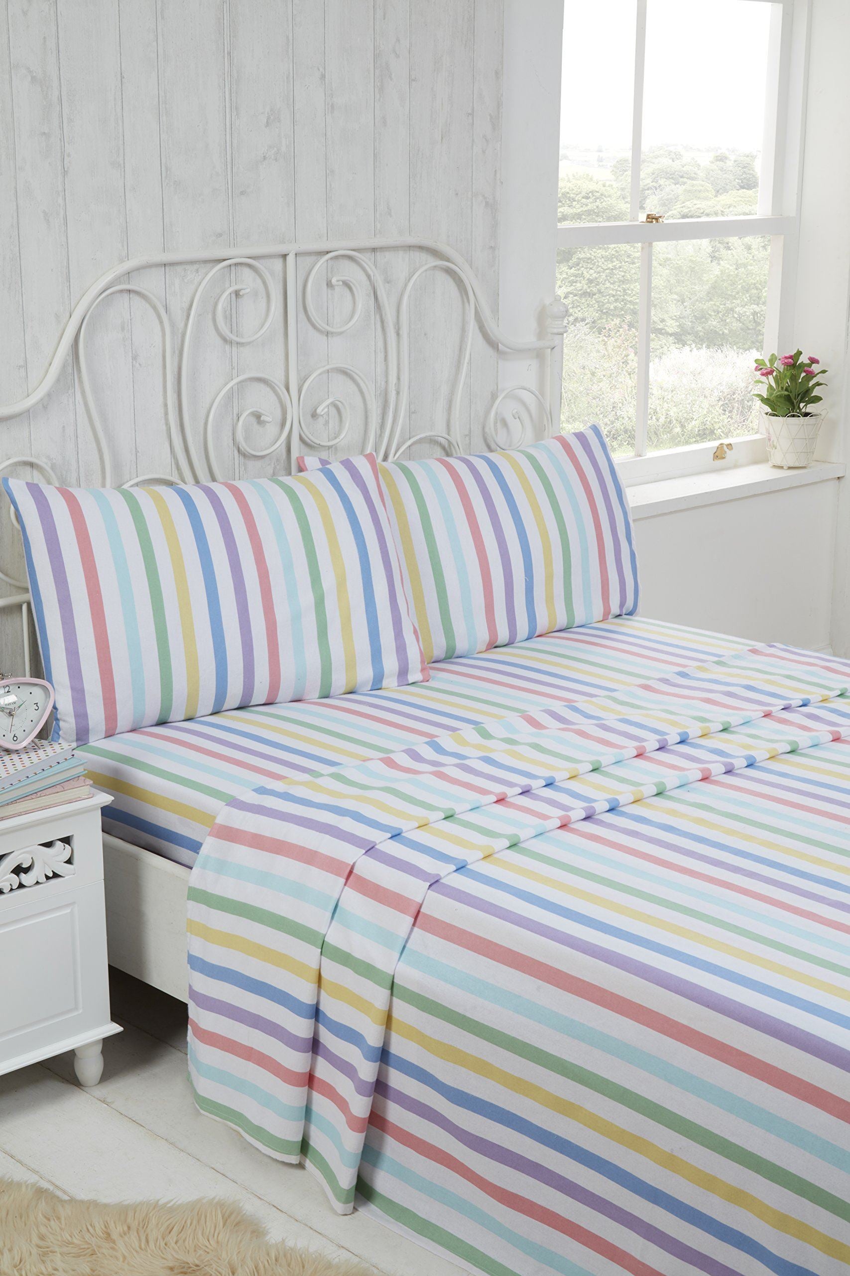 Candy Stripe BC Multi Fitted & Flat Sheet With Pillowcase