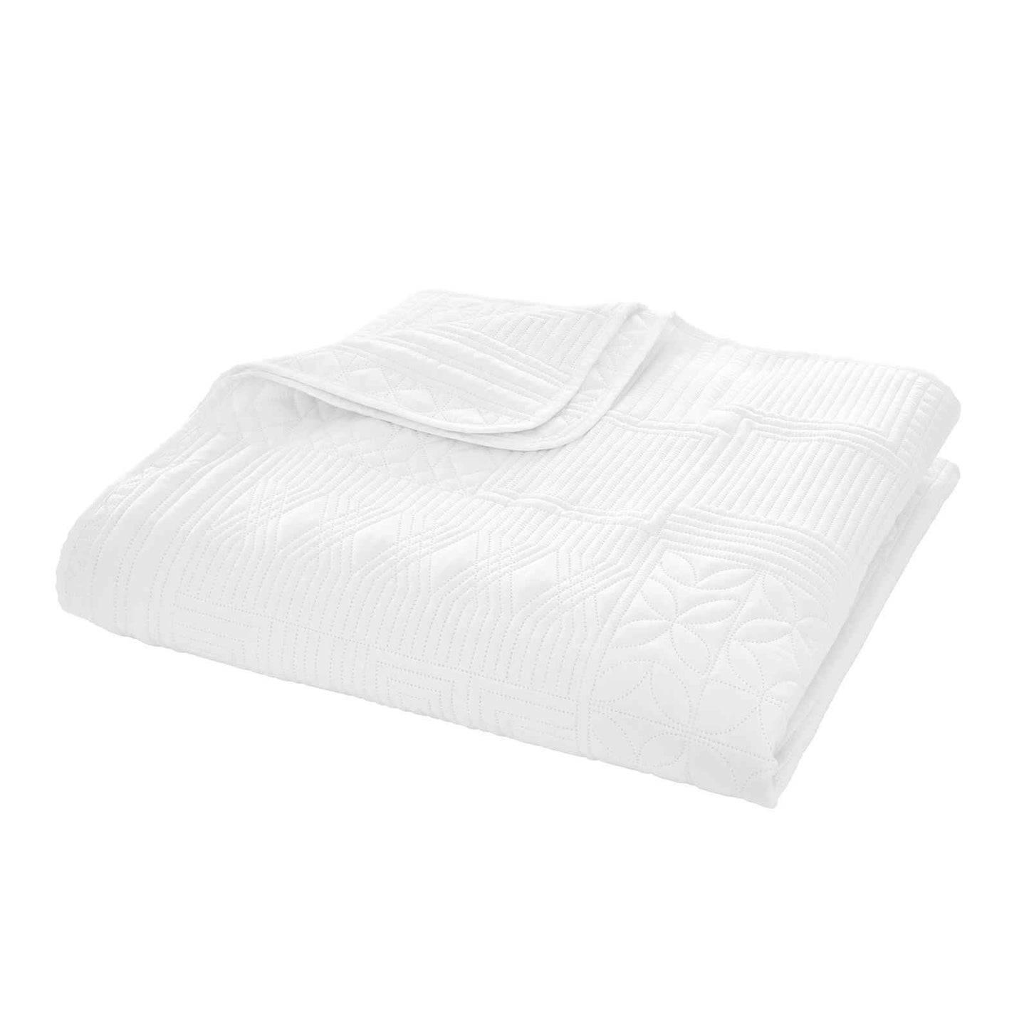 Folkstone Geo White Bedspread