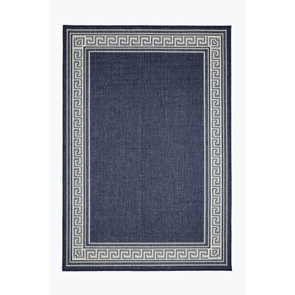 Flatweave Gel Greek Key Navy Rug