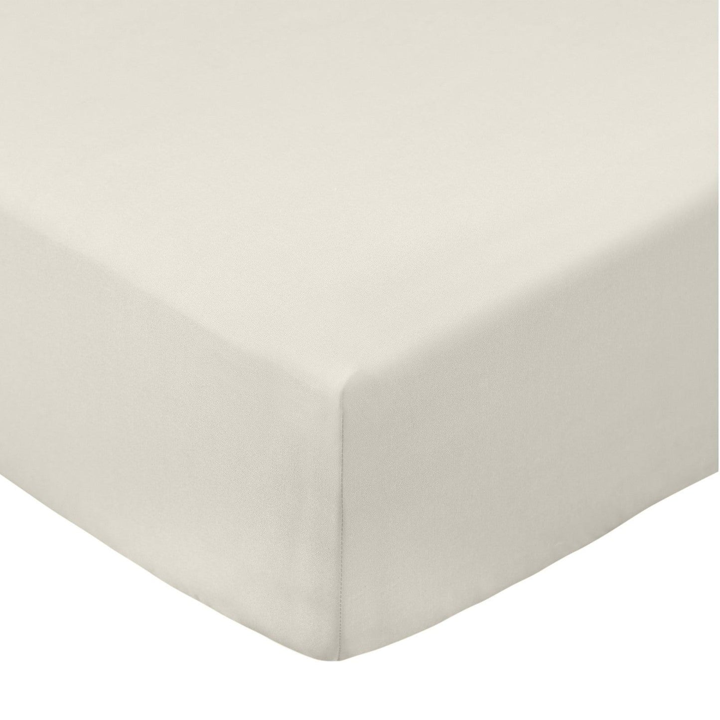 200TC Cotton Percale Natural Fitted Sheet