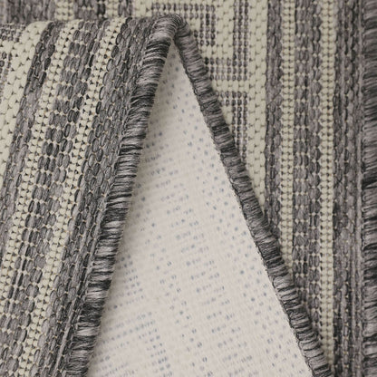 Flatweave Gel Greek Key Steel Grey Rug