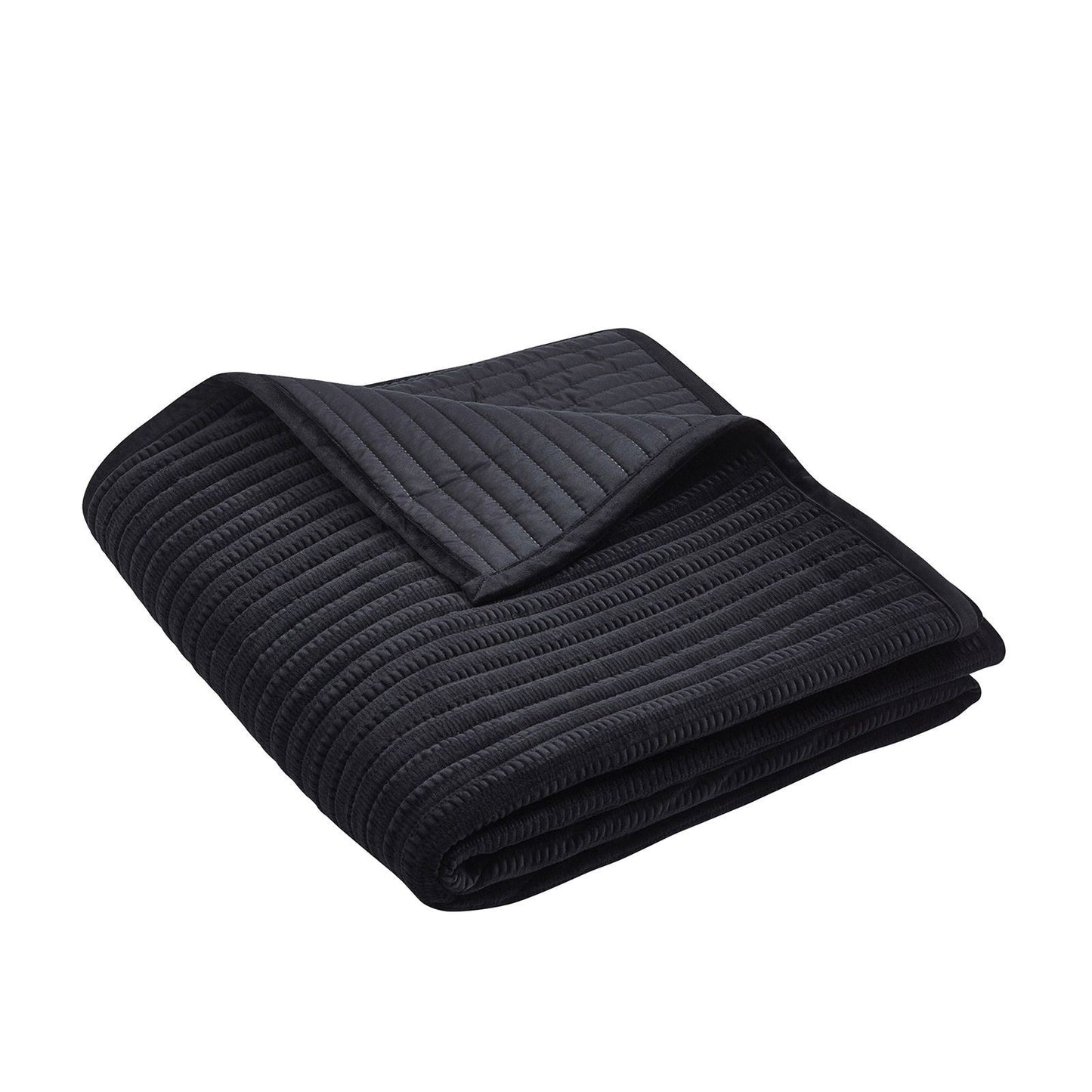 Catherine Lansfield Velvet Pinsonic Black Bedspread - 220x220cm