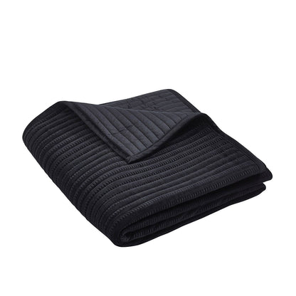 Catherine Lansfield Velvet Pinsonic Black Bedspread - 220x220cm