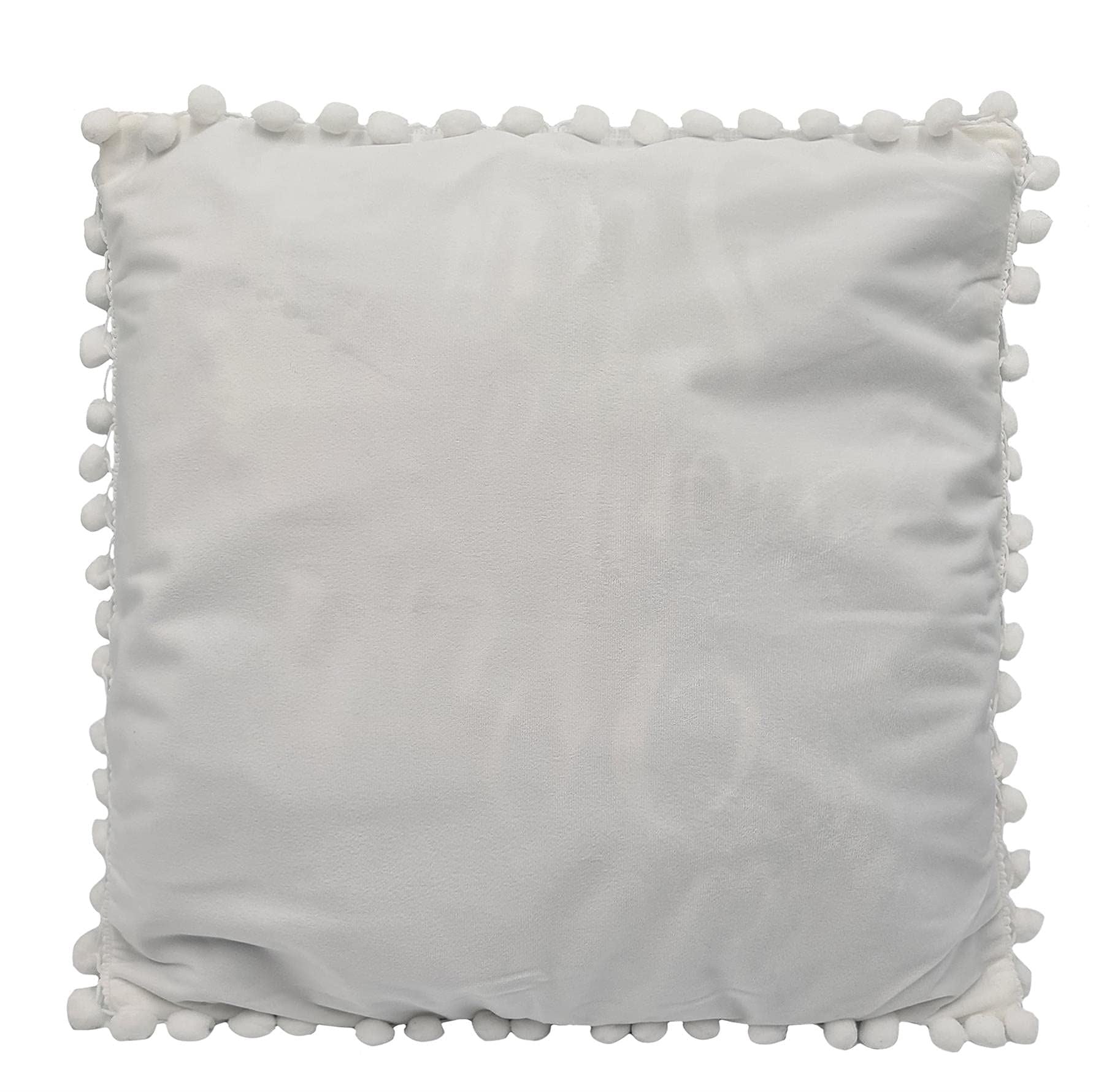 Poms Velvet Cream Cushion Cover