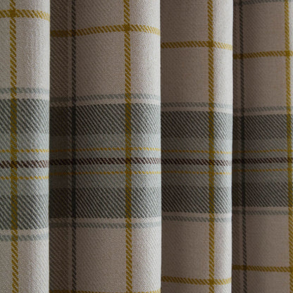 Catherine Lansfield Brushed Woven Glencoe Check Thermal Eyelet Door Panel Green