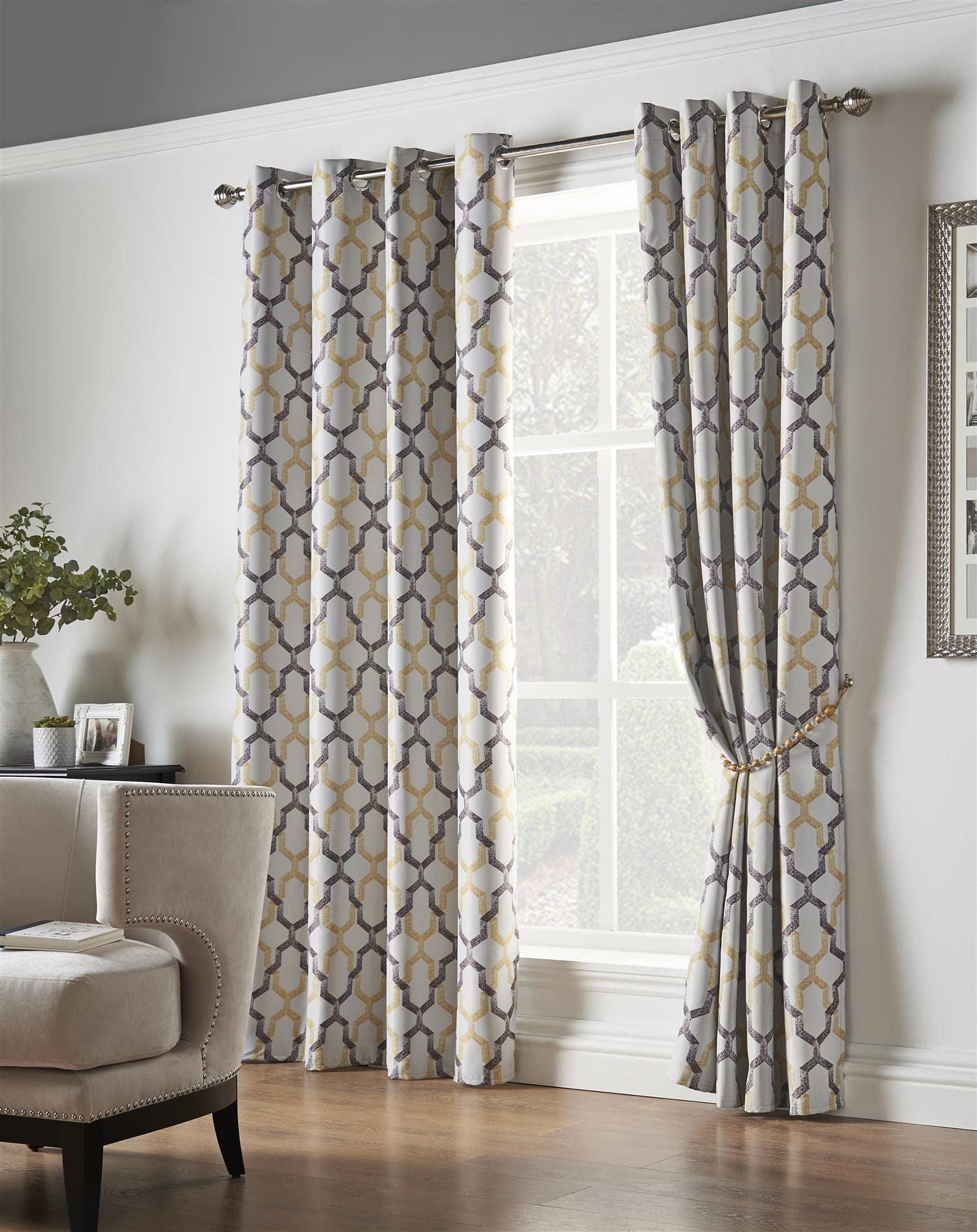 Georgia Ochre Eyelet Curtains