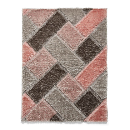 Olympia 2239 Grey/Pink Shaggy Rug