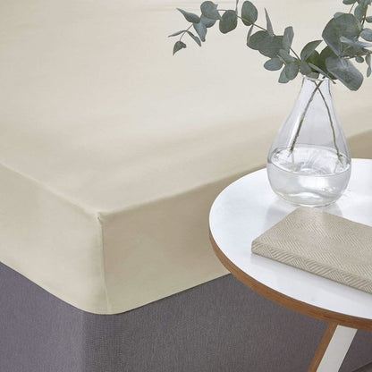 400TC Cream Fitted Sheet