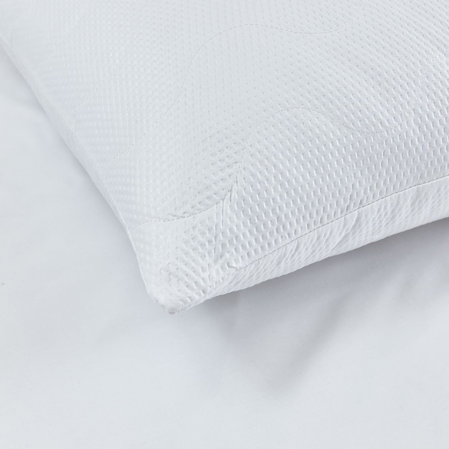 Luxury Quilted Comfort Embossed Pillow Pair White