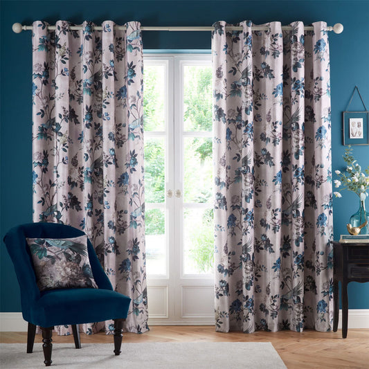Windsford Teal Eyelet Curtains