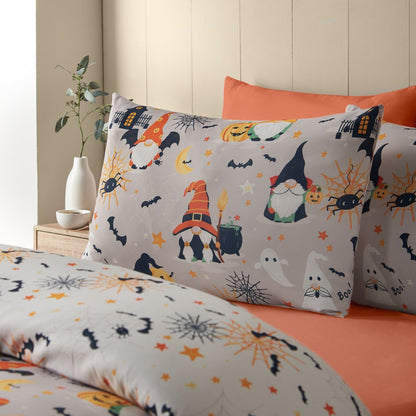 Catherine Lansfield Halloween Gonks Reversible Bedding Duvet Cover Set Natural