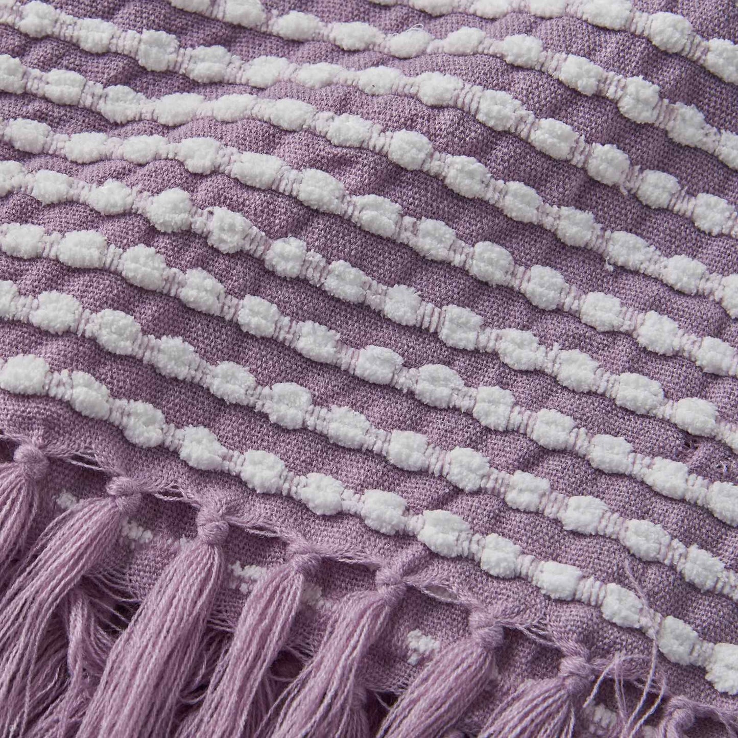 Stab Stitch Lilac Blanket Throw