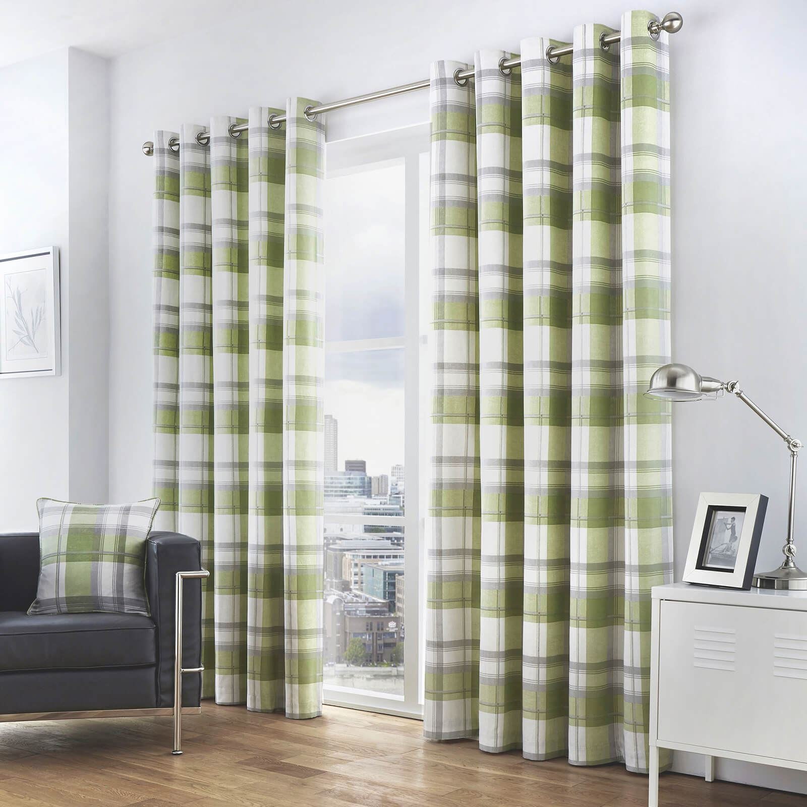 Balmoral Green Eyelet Curtains