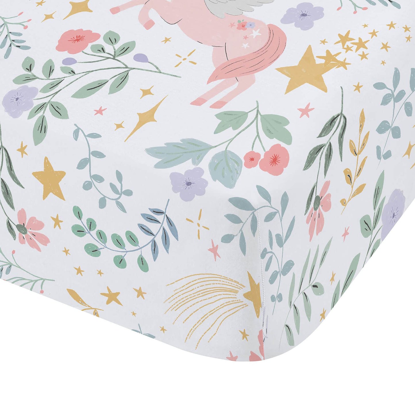 Fairytale Unicorn White Fitted Sheet