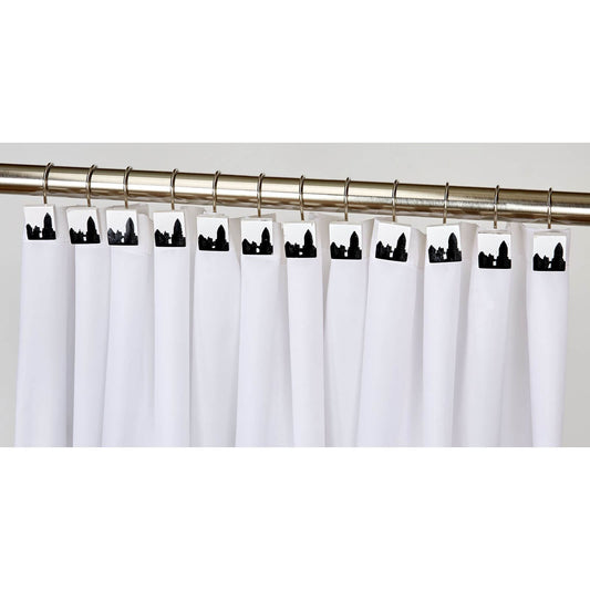EVA New York Black White Shower Curtain Hooks