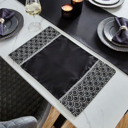 Deco Sequin Black Placemat - 30x46 cm