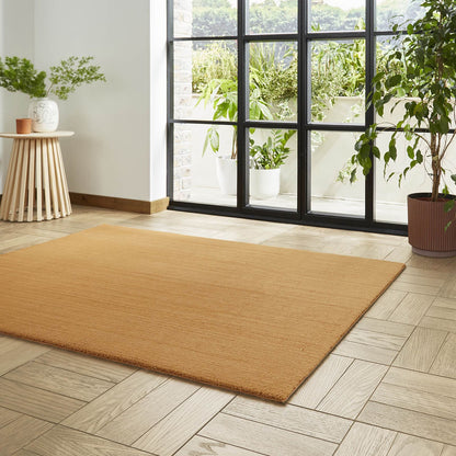 Bay Camel Plain Shaggy Washable Rug