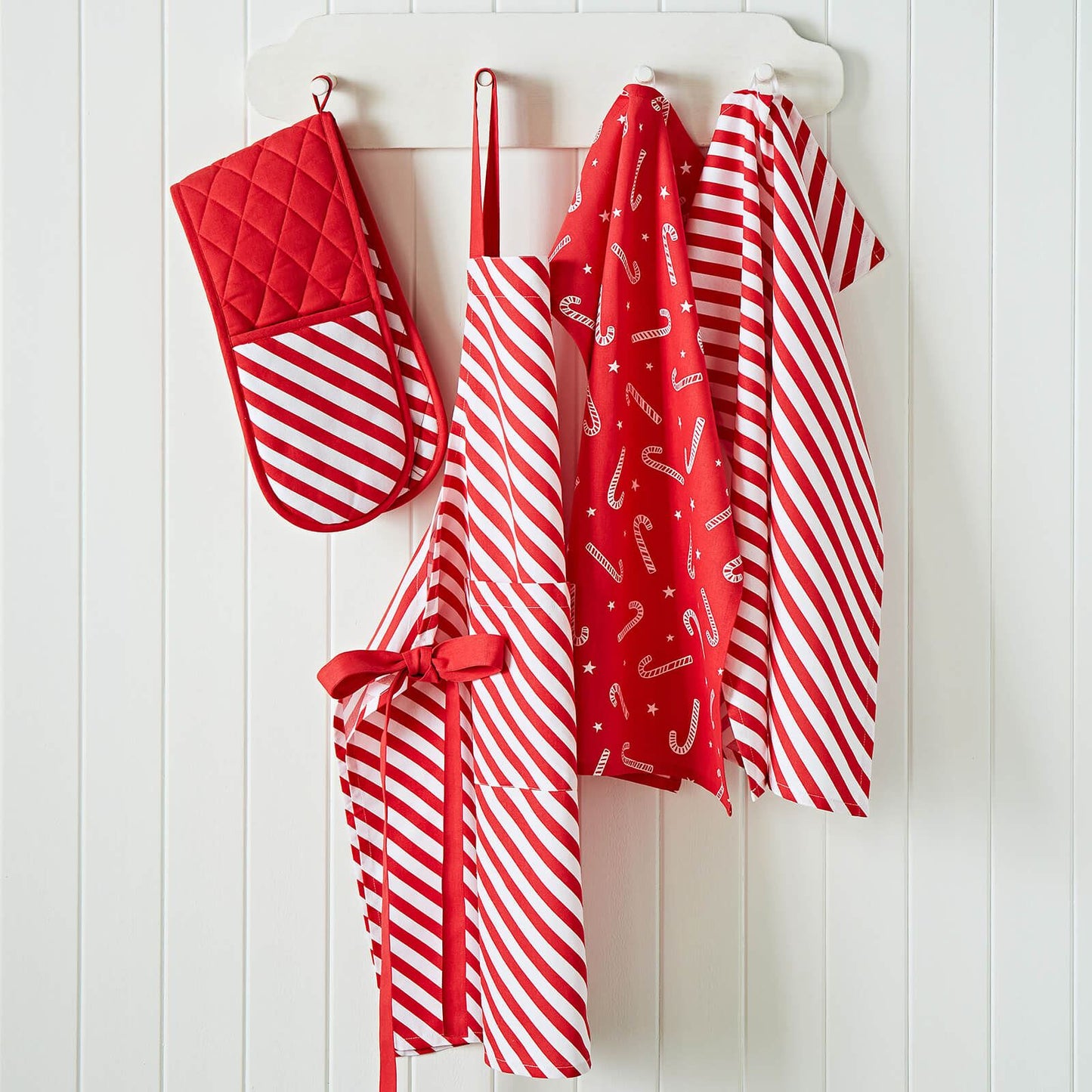 Christmas Candy Cane Red Tea Towel 4 Pack - 50x75 cm