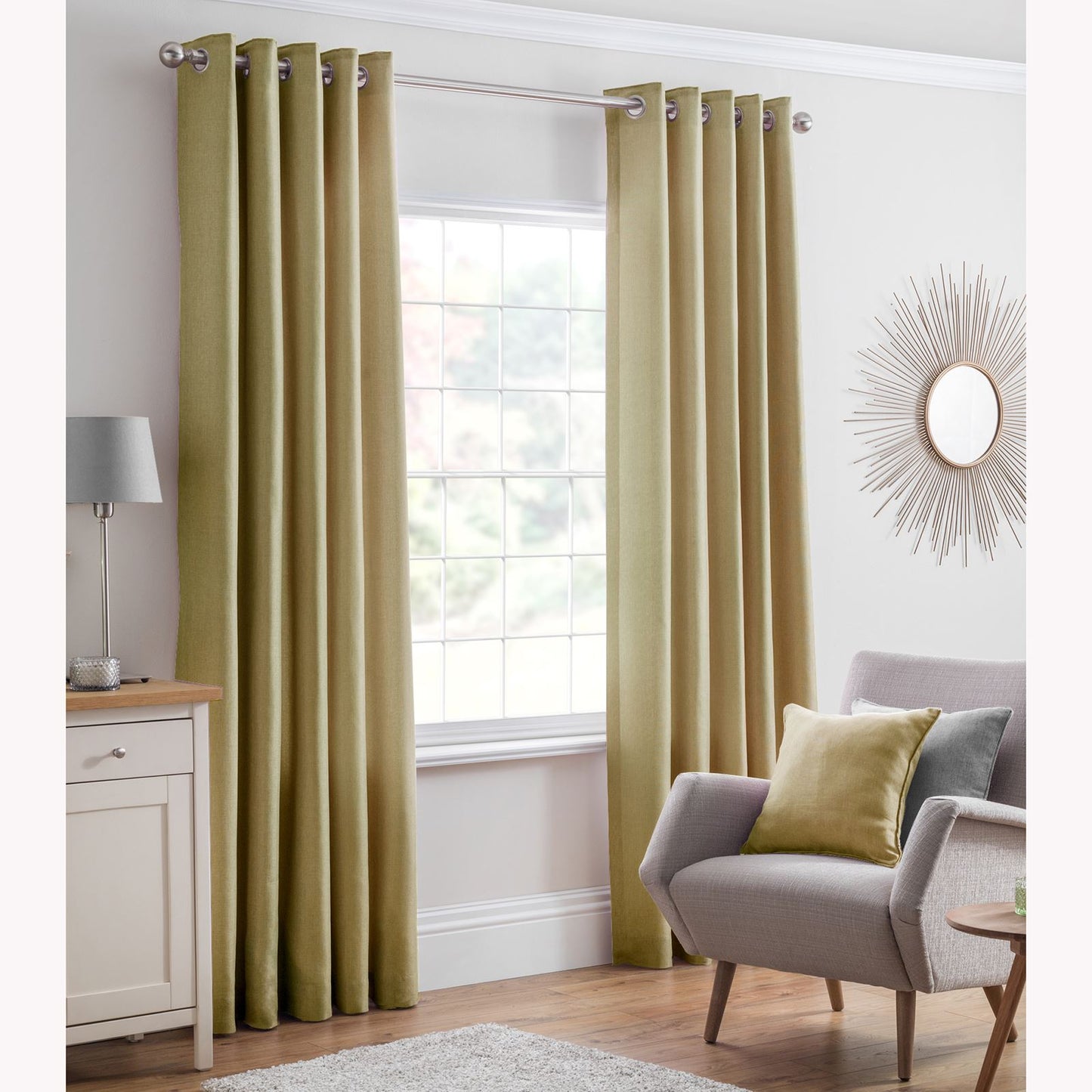 Versailles Ochre Eyelet Curtains