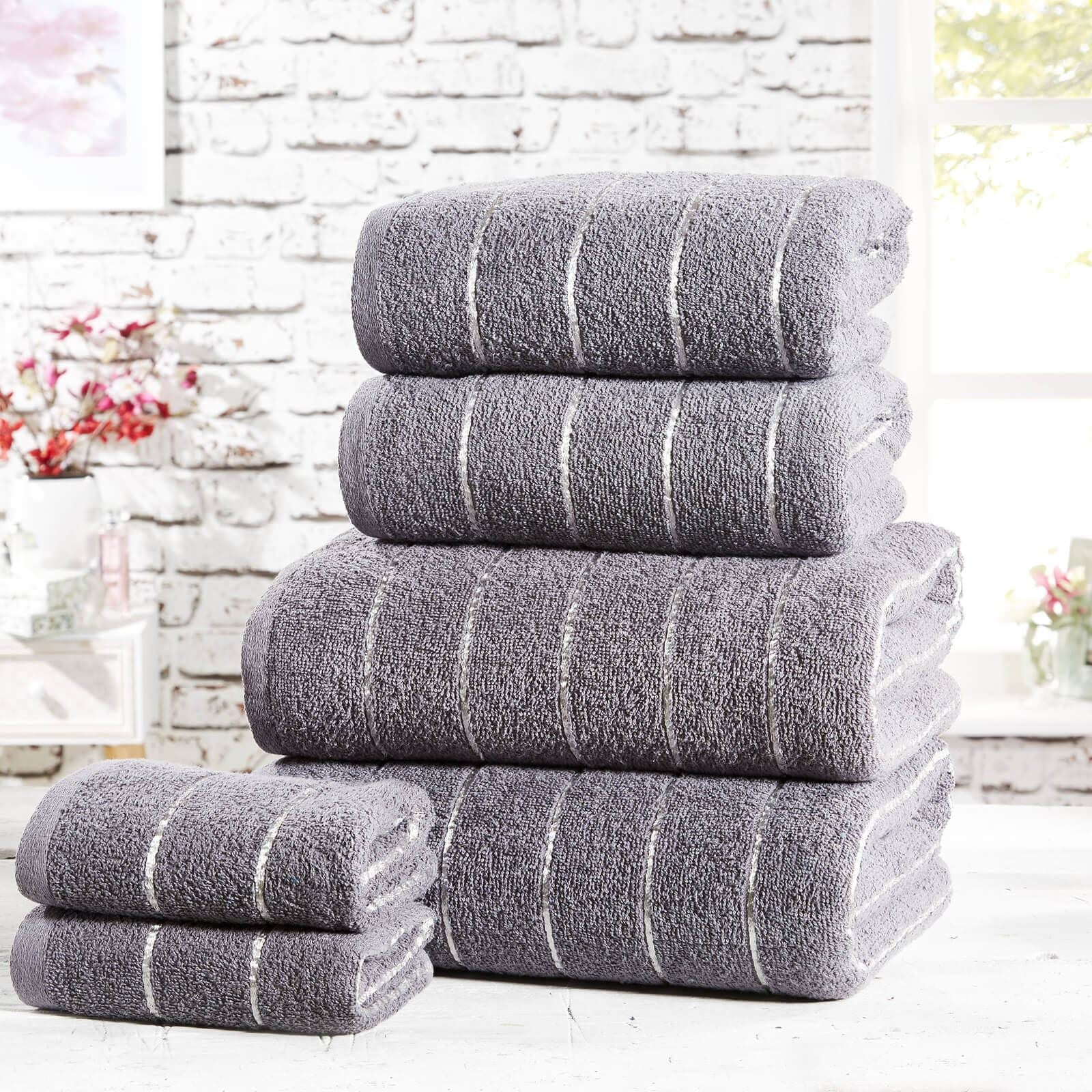 Sandringham Charcoal/Silver Bath Sheet