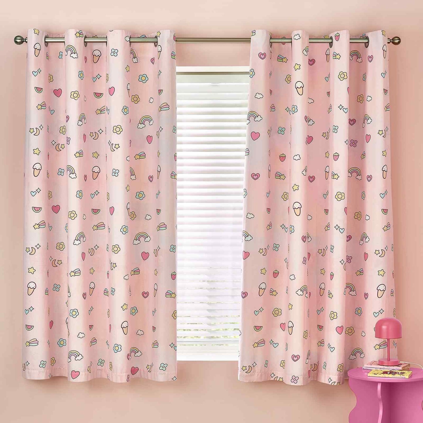 Forever Together Pastel Curtains Two Panels - 66x72 Inch