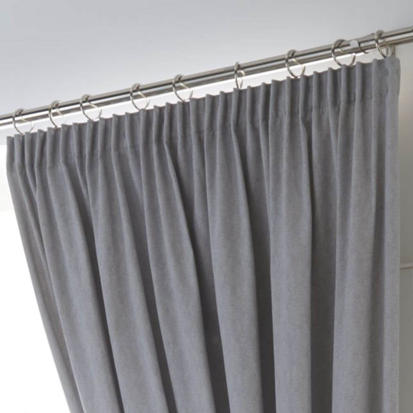 Dijon Silver Pencil Pleat Curtains