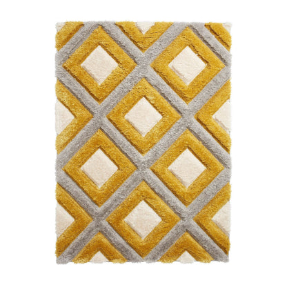 Olympia GR224 Grey/Yellow Shaggy Rug