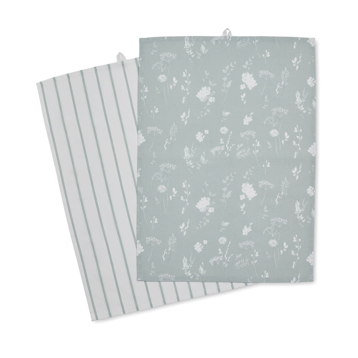 Meadowsweet Green Tea Towels Pair