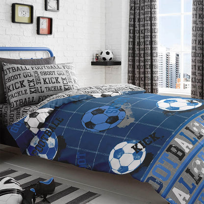Football Sports Blue Duvet Set