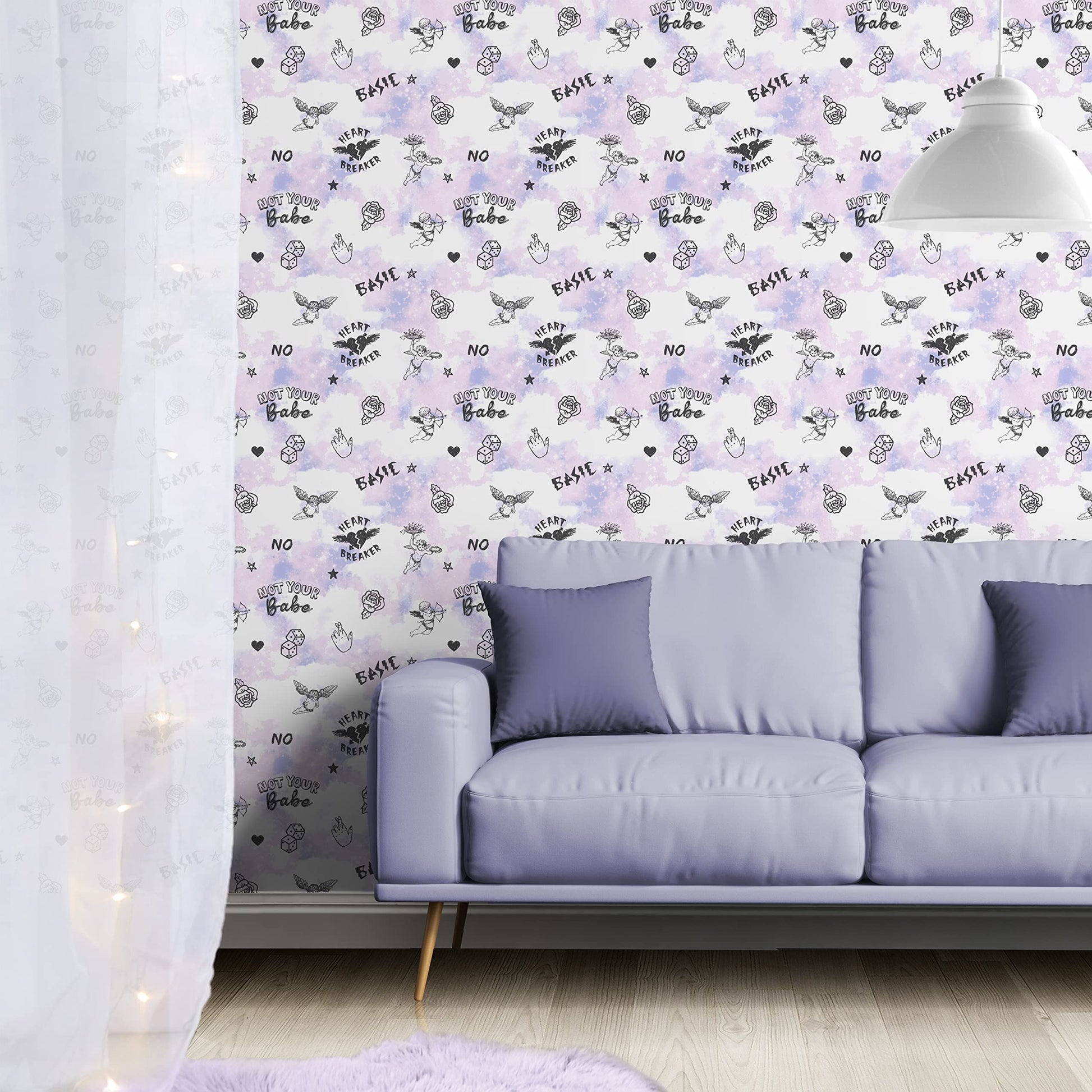 Sassy B Not Your Cherub Pastel Wallpaper