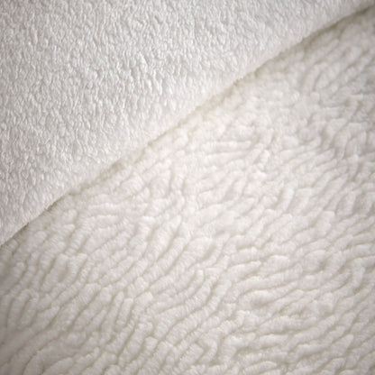 Catherine Lansfield Textured Wave Faux Fur Bedding Duvet Cover Set Cream