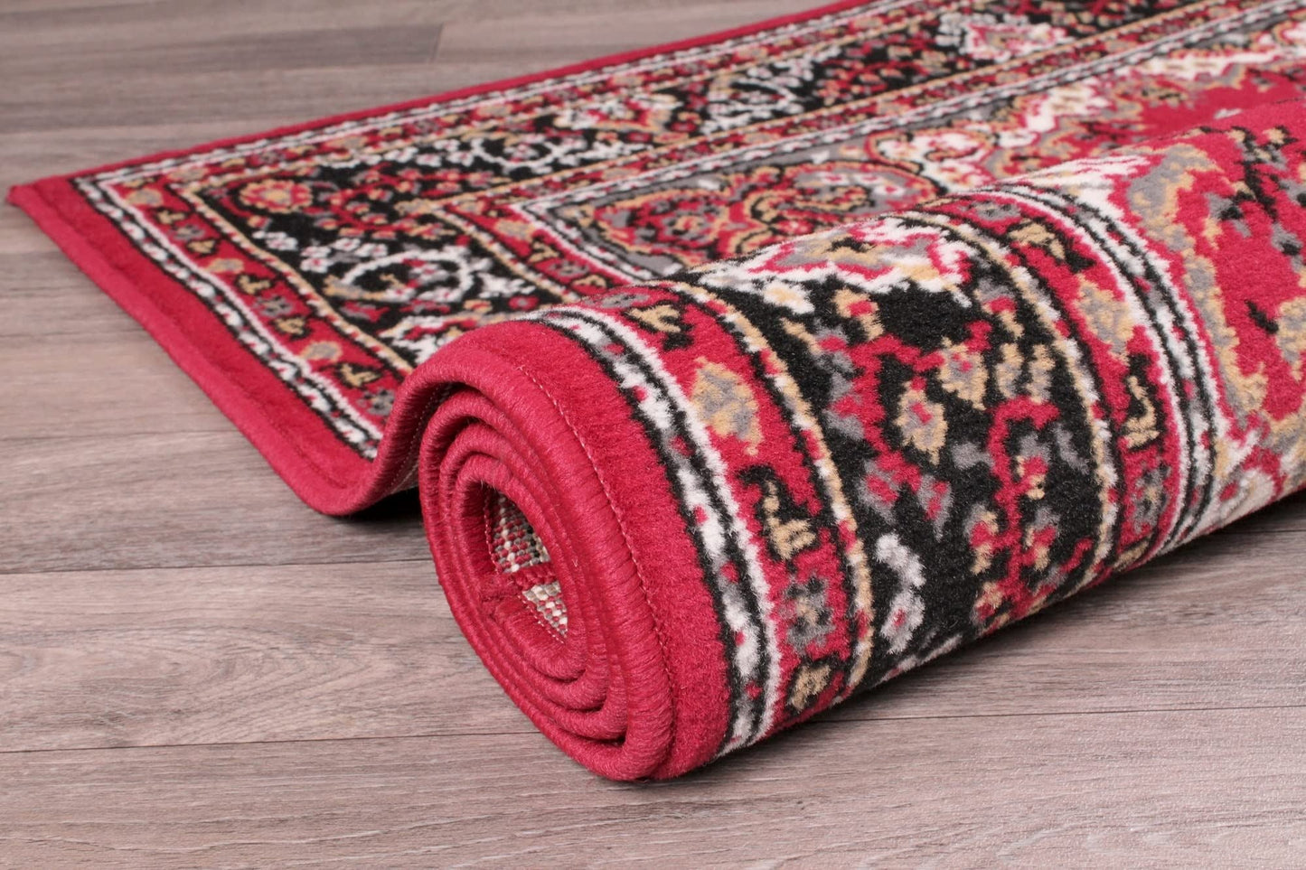 Traditional Poly Lancashire Red Rugs
