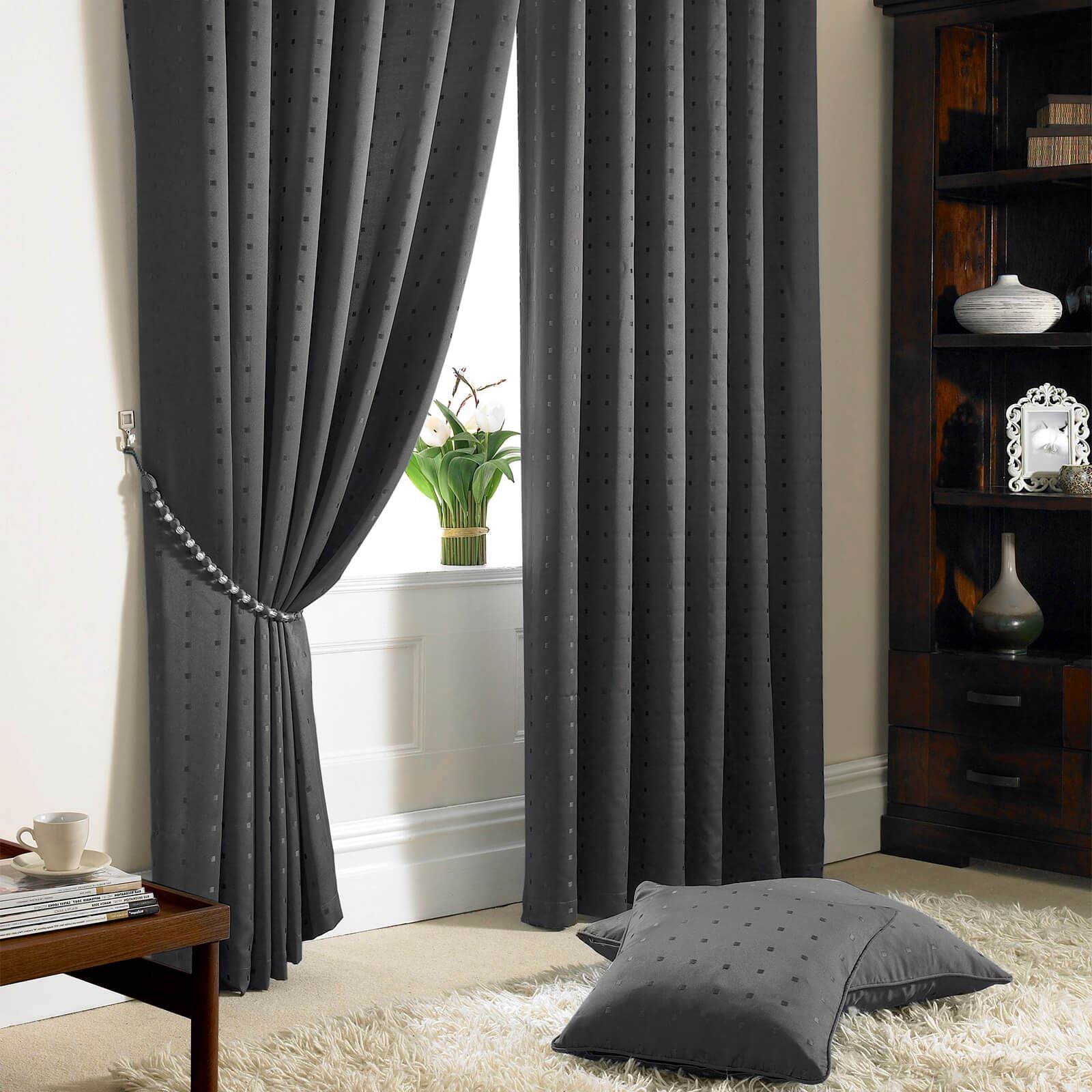 Madison Charcoal Pencil Pleat Curtains