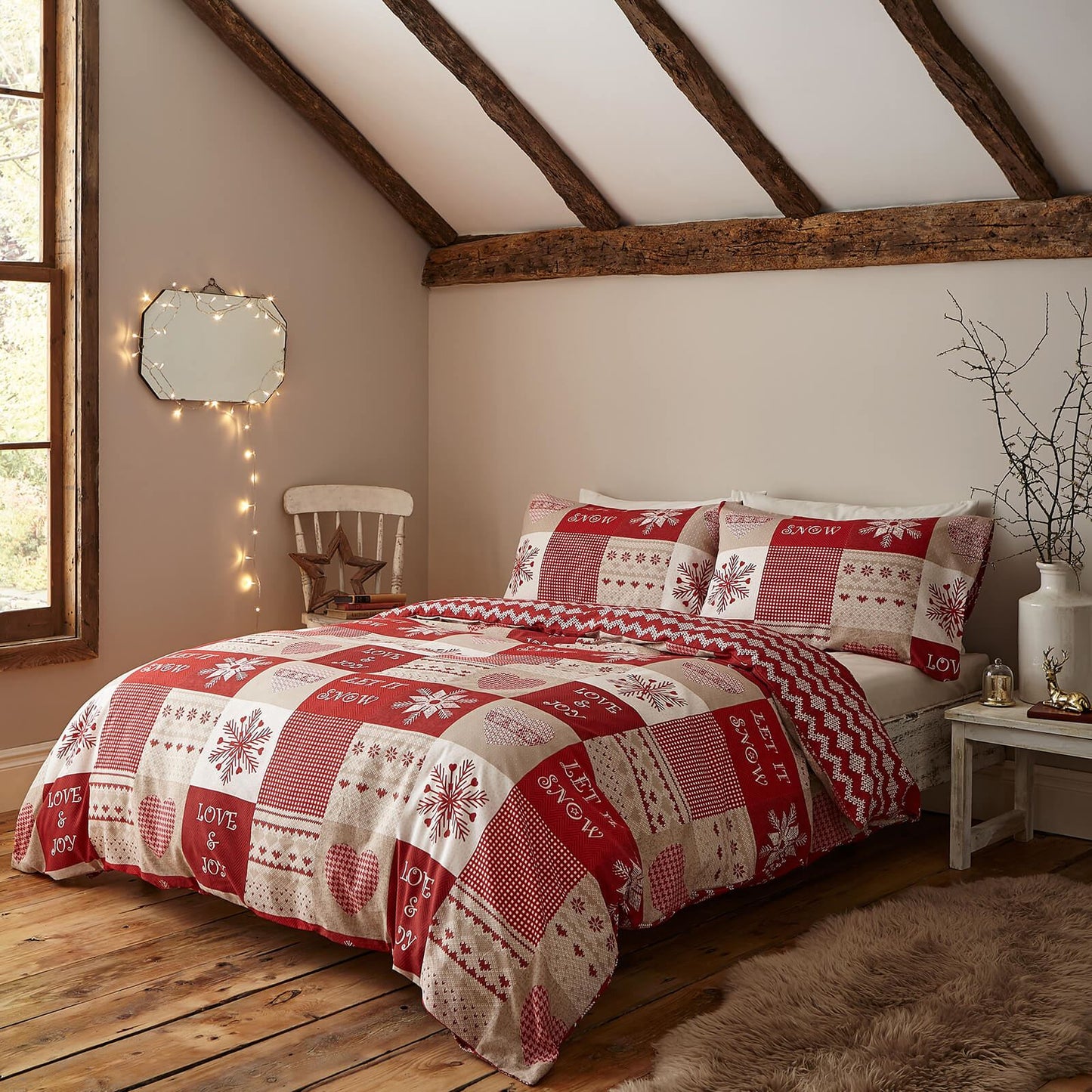 Let It Snow Red Duvet Set