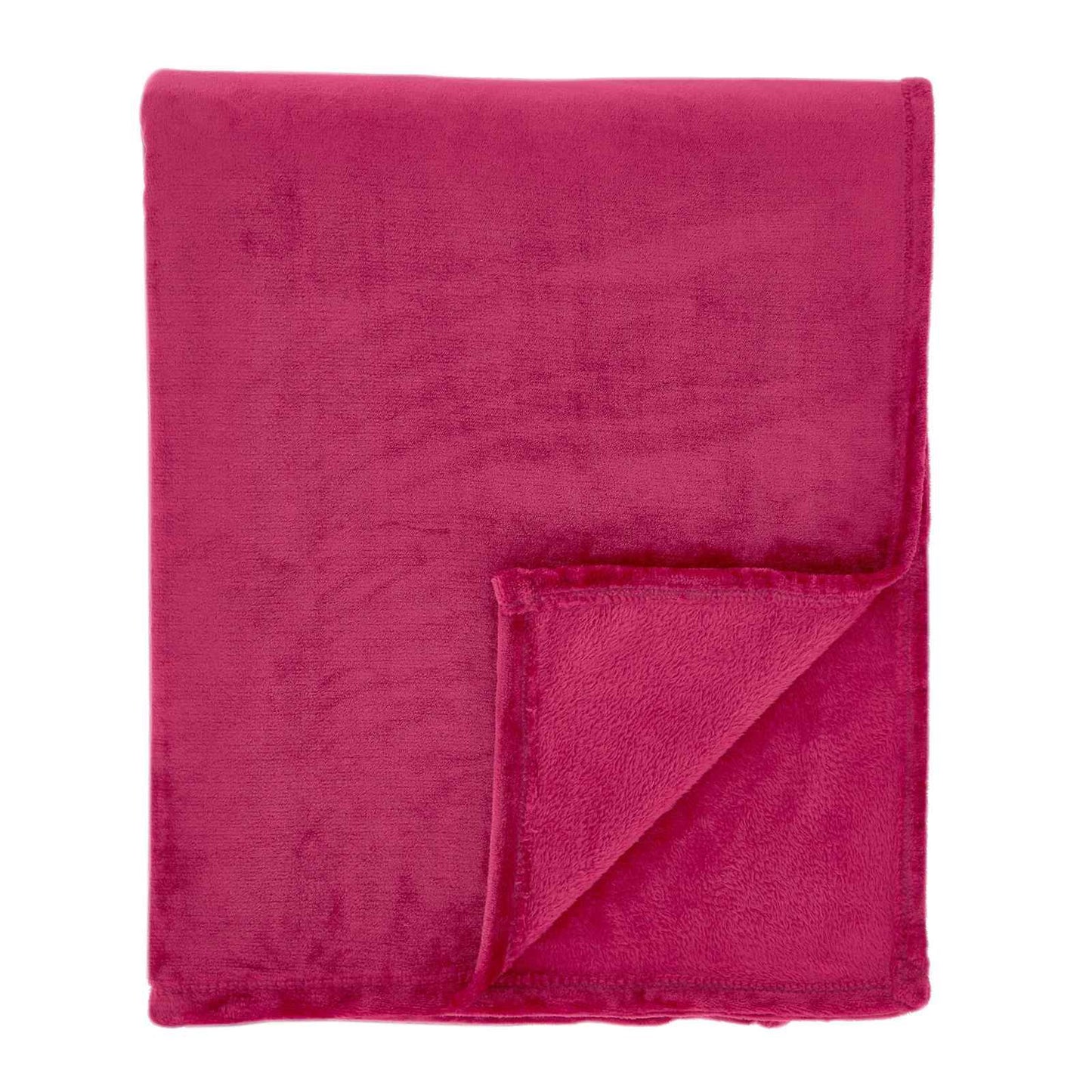 Raschel Velvet Touch Hot Pink Blanket Throw