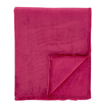 Raschel Velvet Touch Hot Pink Blanket Throw