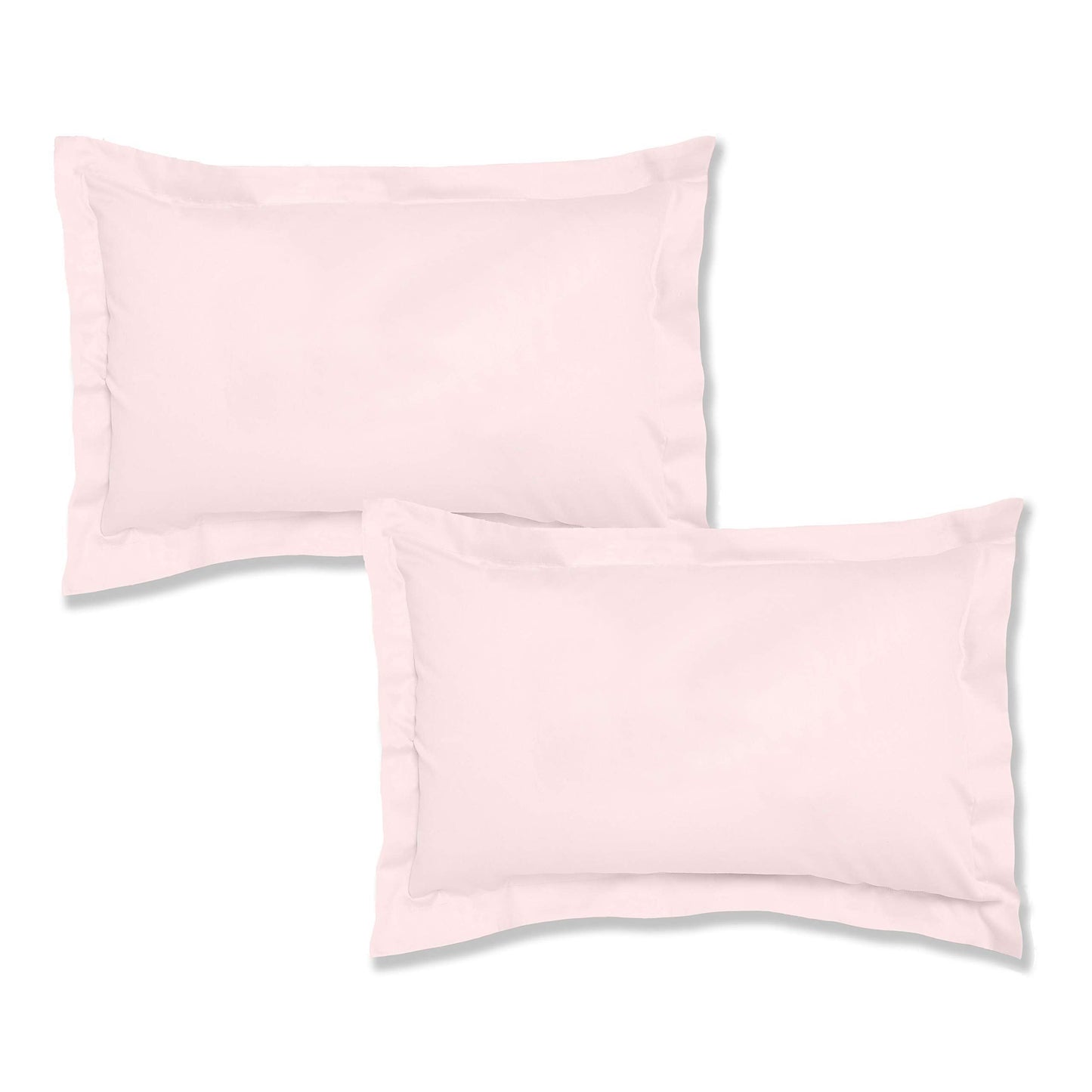 200TC Cotton Percale Blush Pink Oxford Pillowcase Pair