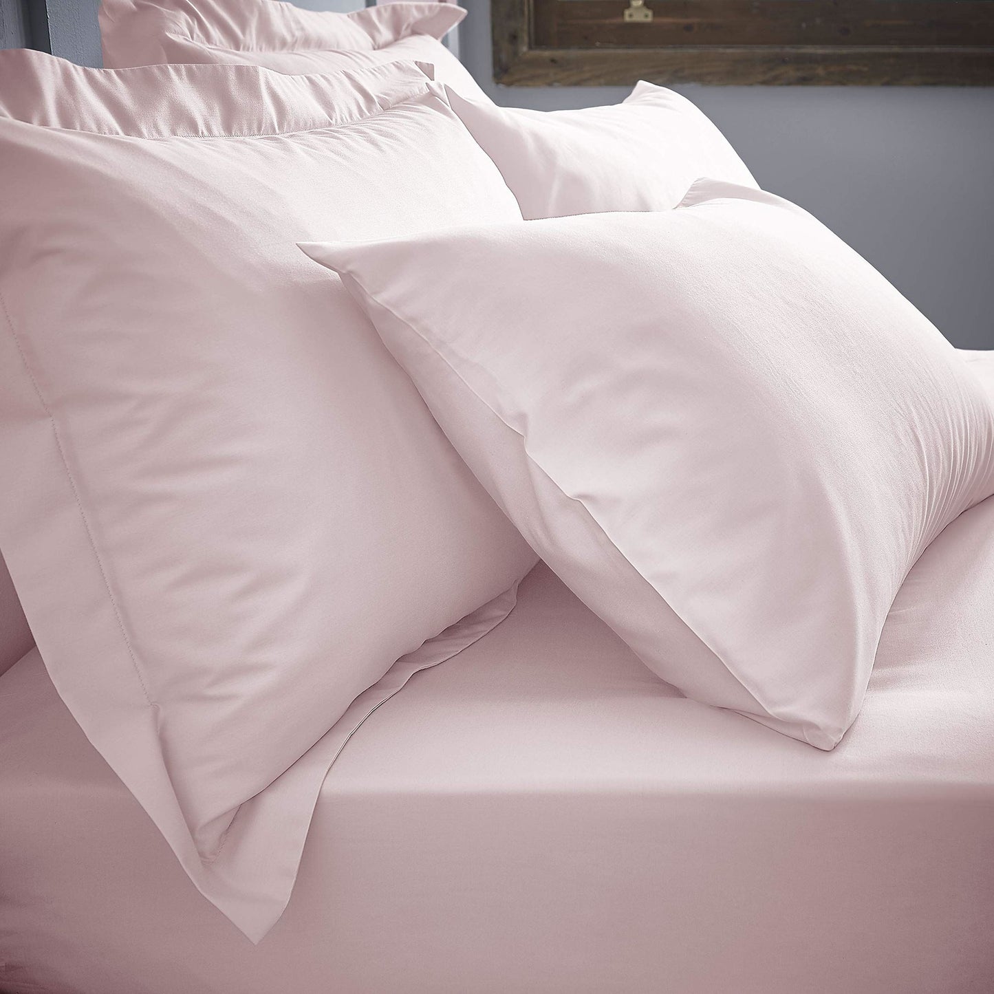 200TC Cotton Percale Blush Pink Fitted Sheet