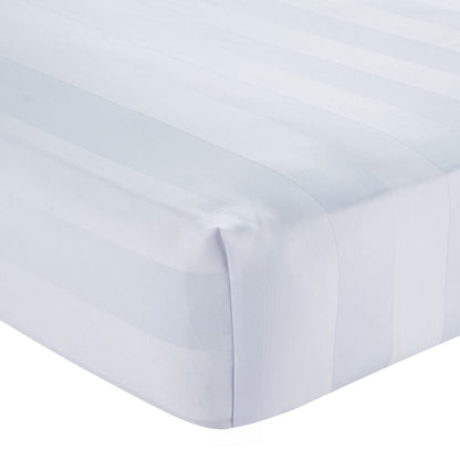 Catherine Lansfield So Soft Satin Stripe White Fitted Sheet