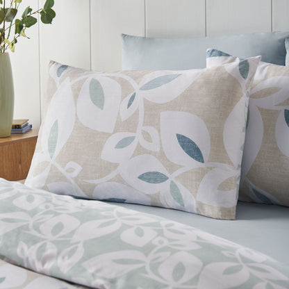 Catherine Lansfield Inga Leaf Natural Duvet Cover Set