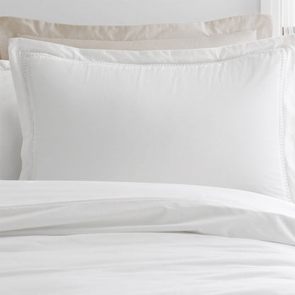 Bianca Oxford Lace Trim White Duvet Cover Set