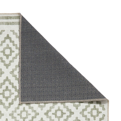 Coral H1058 Green Modern Washable Rug