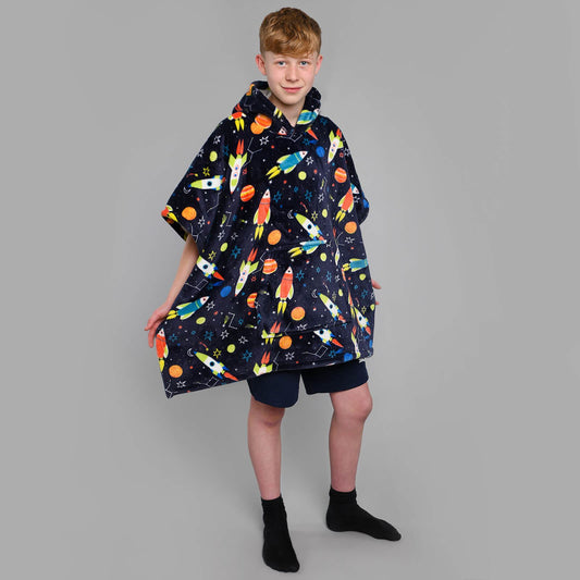 Supersonic Printed Blue Poncho
